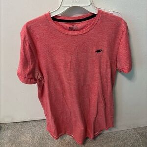 Hollister Coral Curved Hem Tee